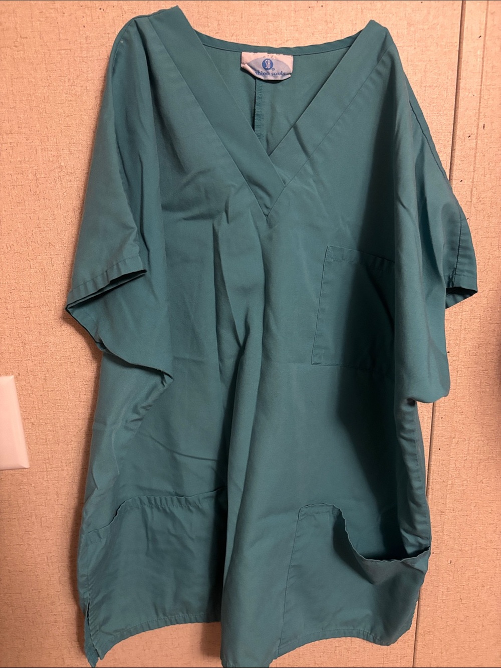 Teal Medical Scrub Top with V-Neck